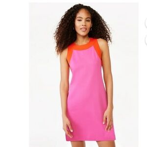 Pink and Red Sleeveless Wide Strap Mini Dress
